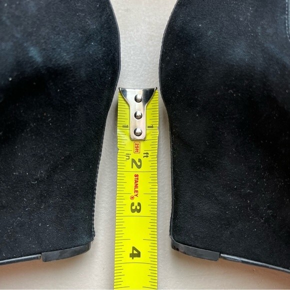BCBGMAXAZRIA Black Suede Wedge Heeled Slip On Ankle Boots Booties Women's 9.5 - Picture 11 of 16